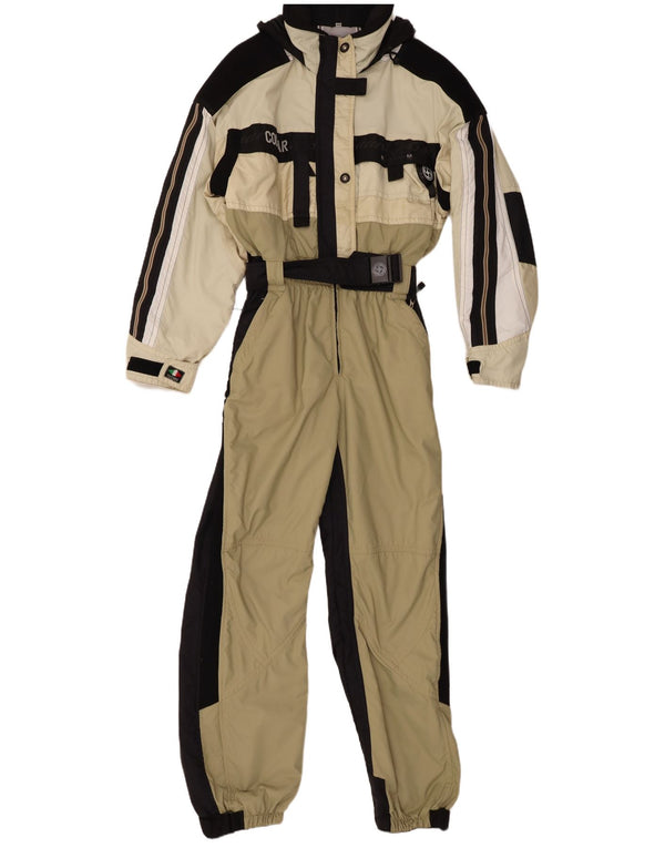 Colmar Combinaison de ski à capuche graphique pour femme IT 46 Large Kaki Colourblock