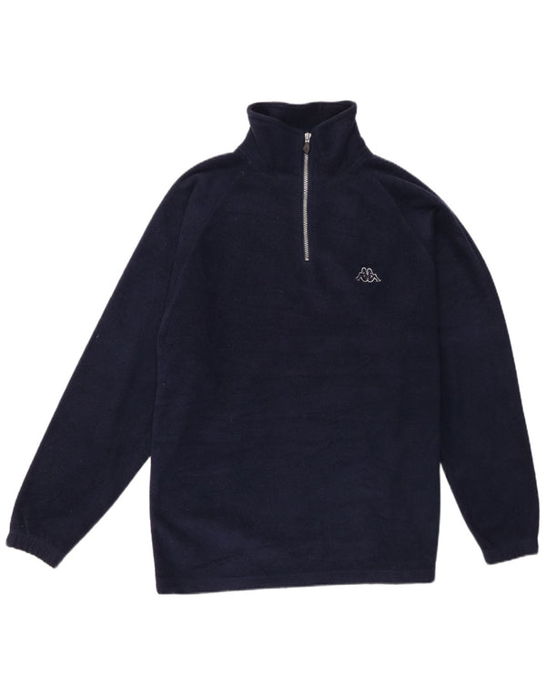 Kappa Pull polaire à col zippé pour homme, petit, bleu marine, polyester