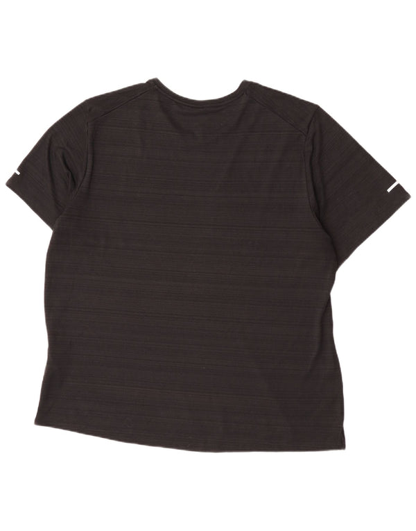 Nike T-shirt Dri Fit pour femme UK 18 XL Polyester rayé noir
