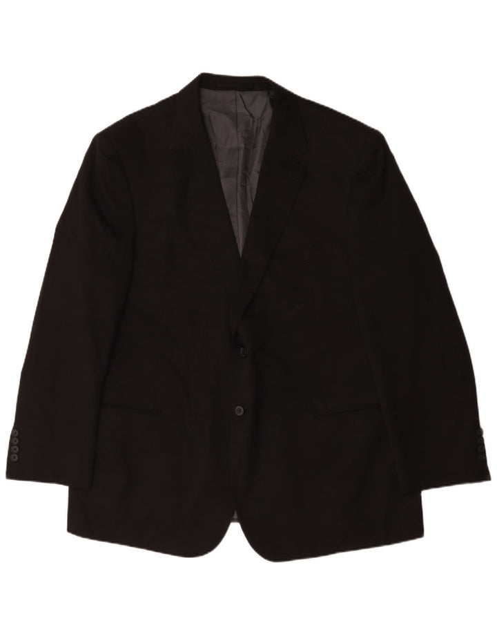 Marks & Spencer Veste blazer à 2 boutons pour homme UK 48 2XL Noir Polyester