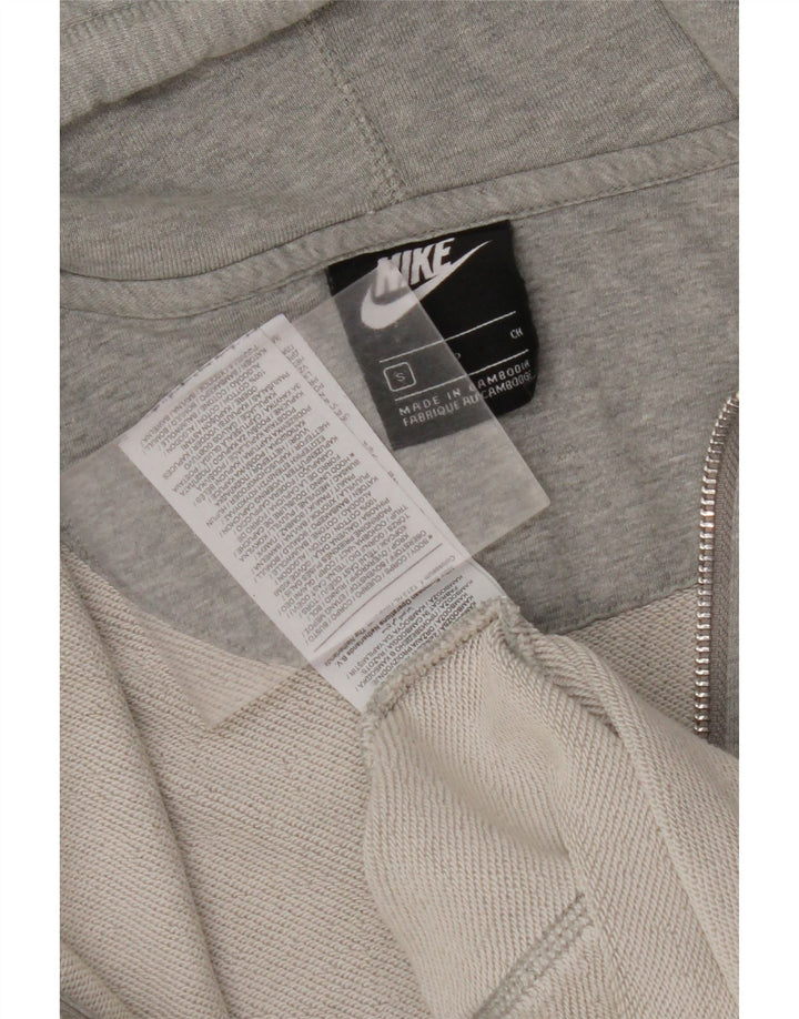 NIKE Pull à capuche zippé pour homme en coton moucheté gris petit