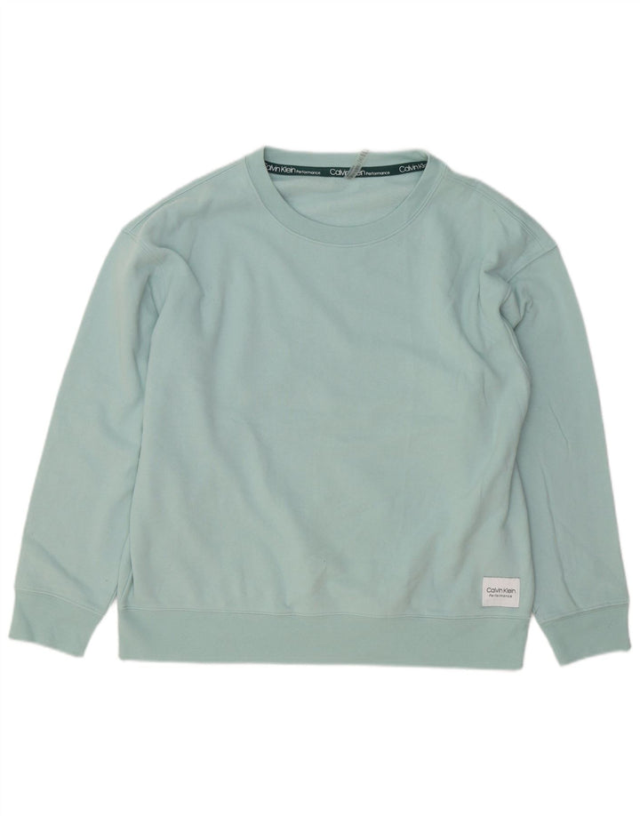 Calvin Klein Sweat-shirt pour homme en coton turquoise Taille L