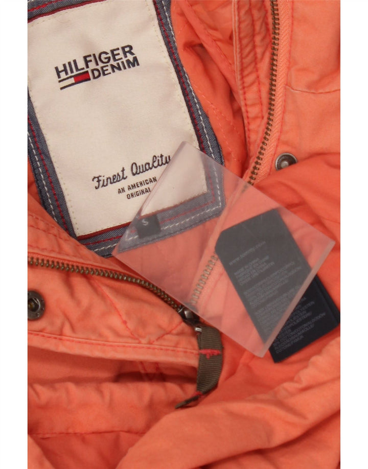 TOMMY HILFIGER Veste parka à capuche surdimensionnée pour femme UK 10 Small Orange