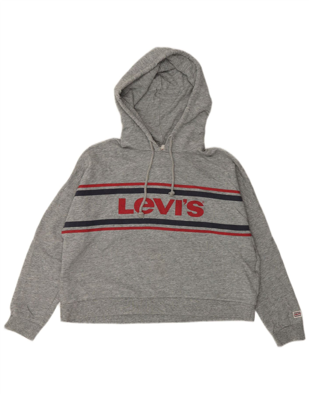 LEVI'S Pull à capuche surdimensionné pour femme UK 10 Petit coton gris