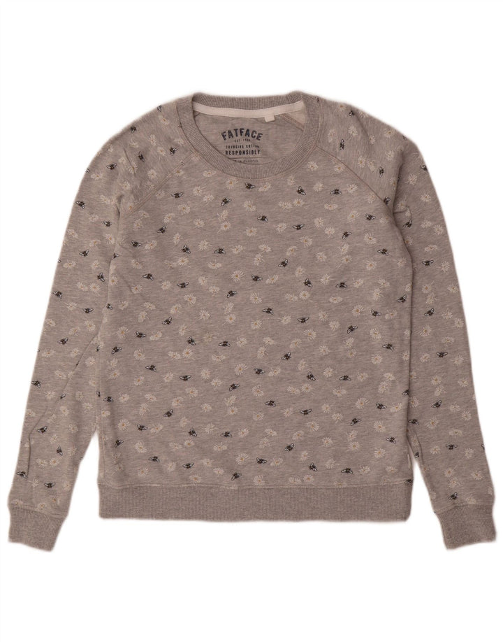 FAT FACE Sweat-shirt pour femme UK 6 XS Gris Floral Coton