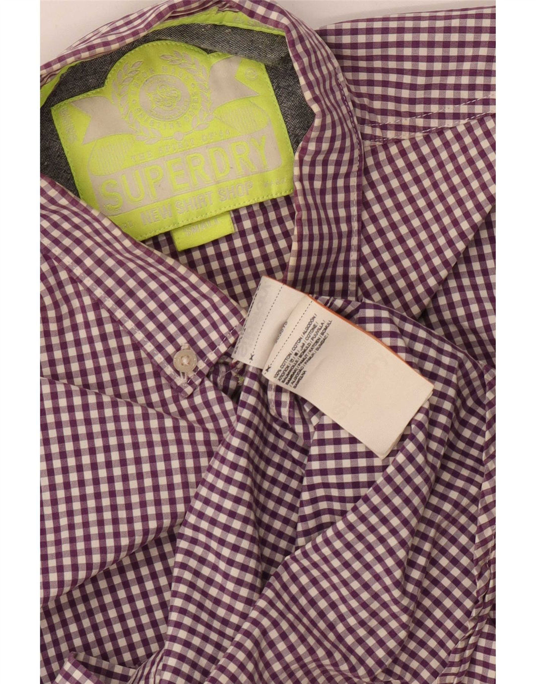 Superdry Chemise Homme Petit Violet Vichy Coton