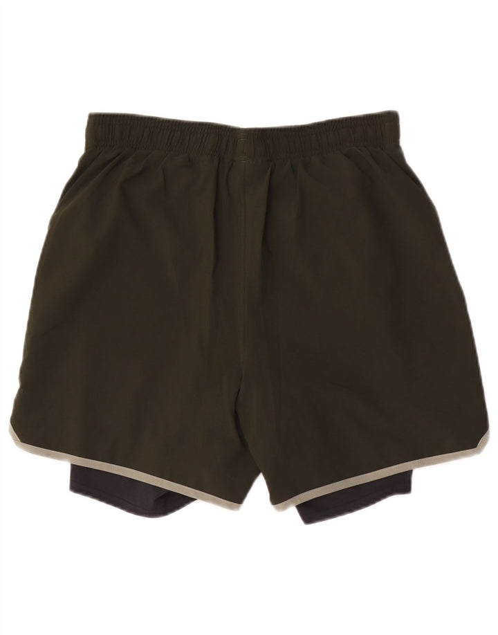 Under Armour Short de Sport Heat Gear Homme Kaki Moyen