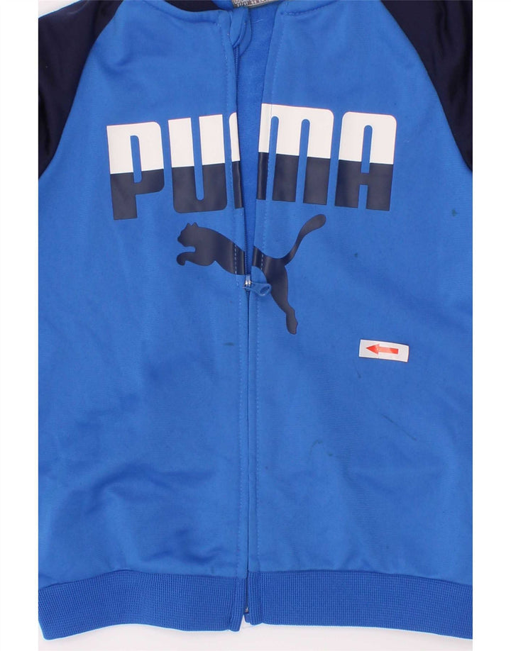 Puma Veste de survêtement graphique pour garçon 2-3 ans Bleu Colorblock Polyester