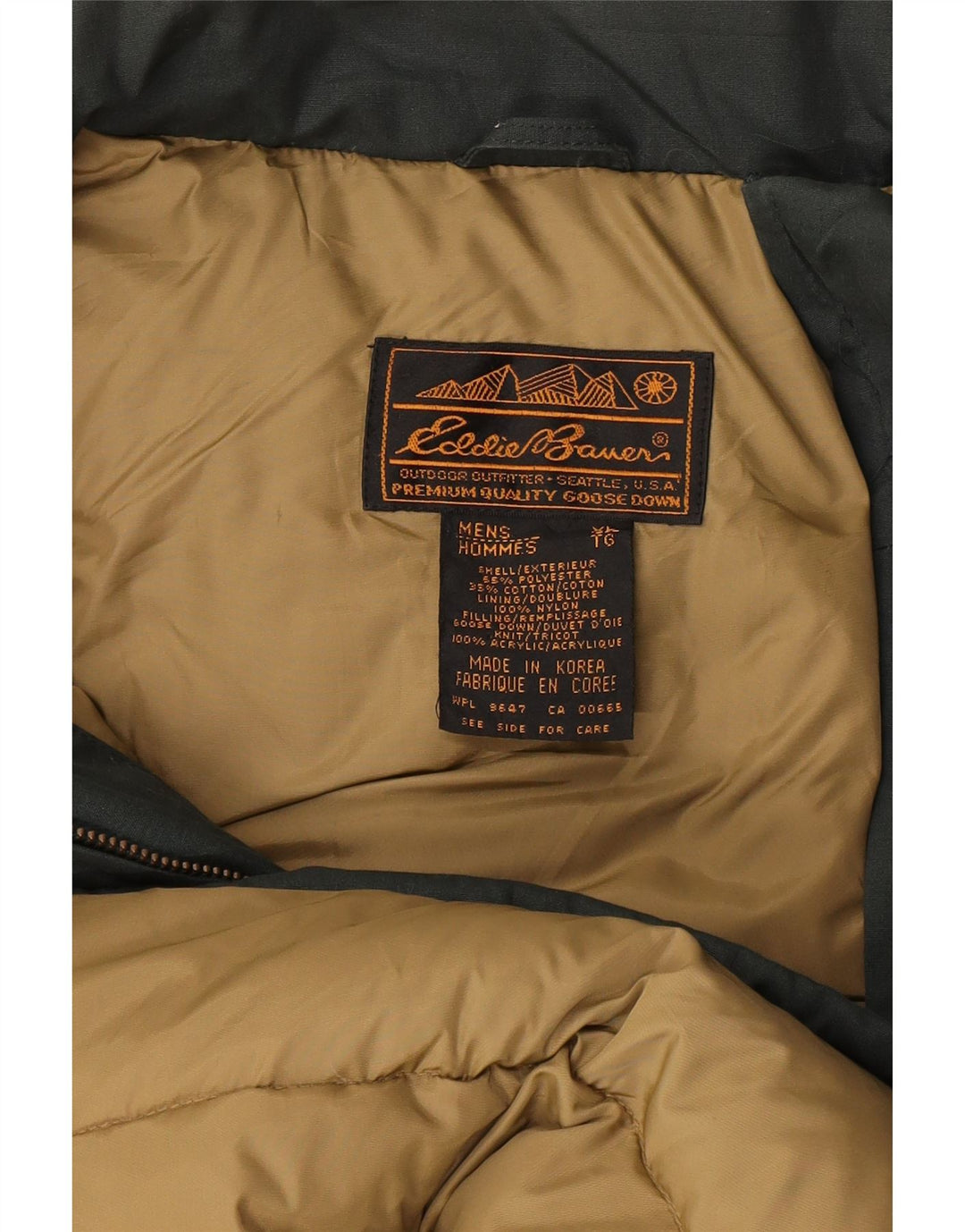Eddie Bauer Veste matelassée pour homme UK 42 XL Vert Polyester