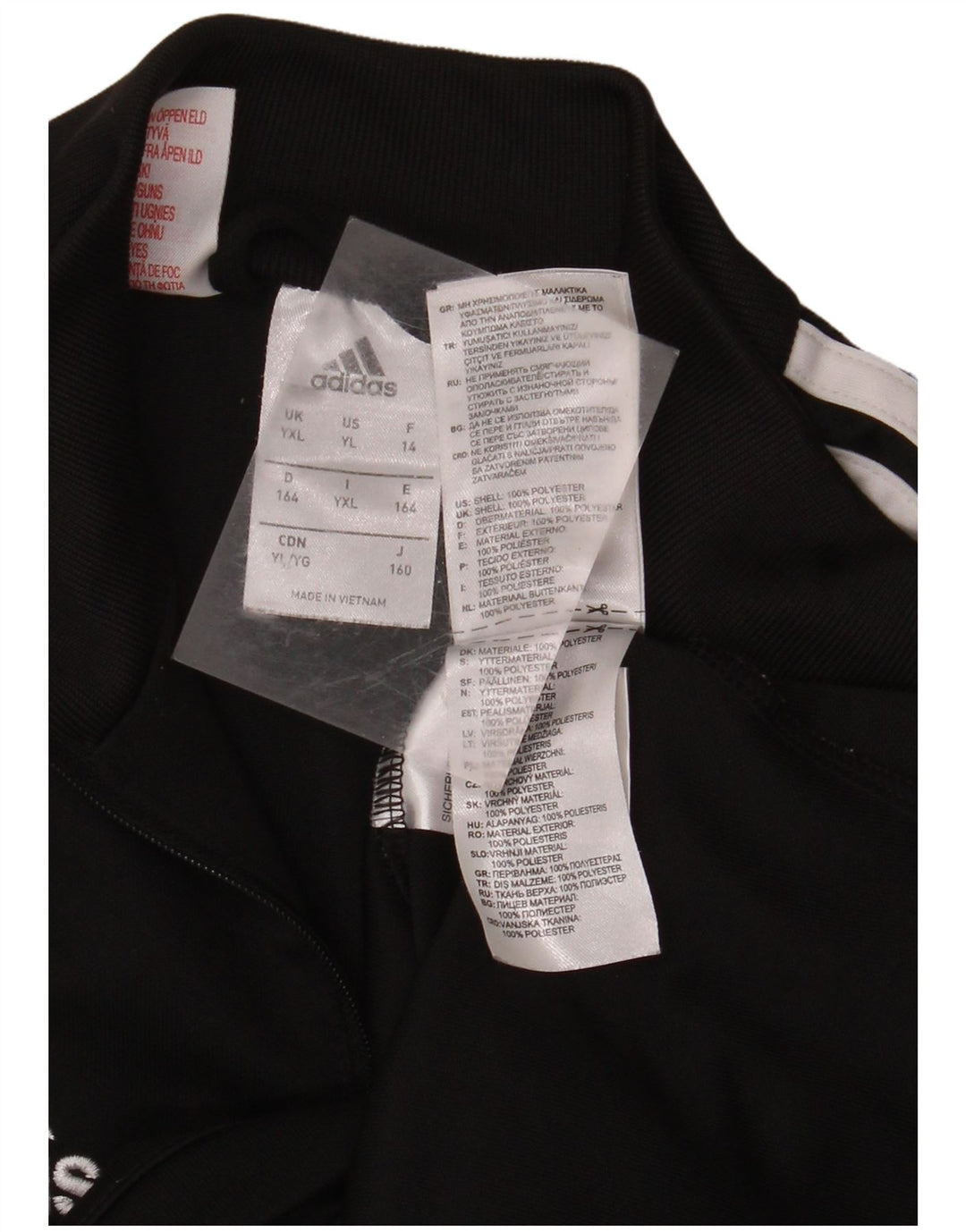 ADIDAS Haut de Survêtement Climacool Pull Garçon 13-14 Ans XL Noir