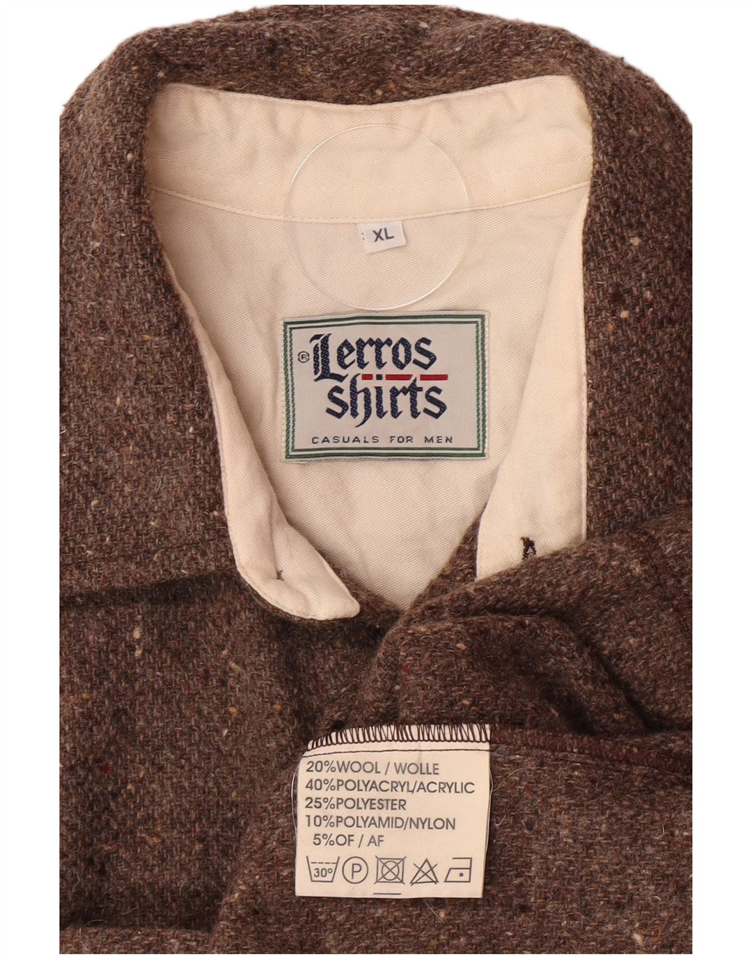 Lerros Surchemise XL Marron Acrylique Moucheté Homme