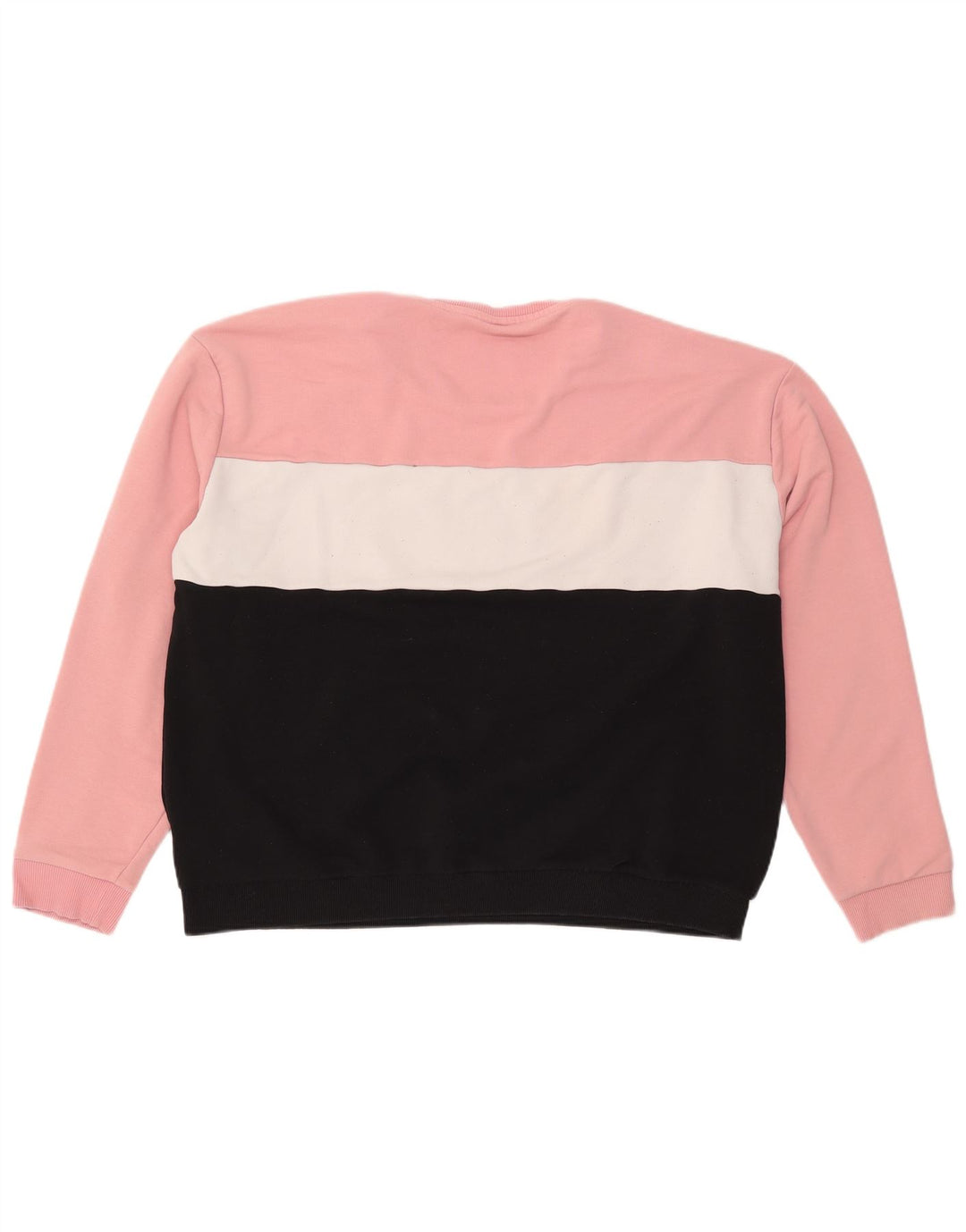 FILA Sweat-shirt graphique pour femme UK 24 4XL Rose Colourblock Coton