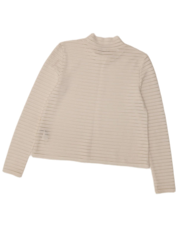Marks & Spencer Haut à manches longues pour femme UK 10 Petites rayures blanches