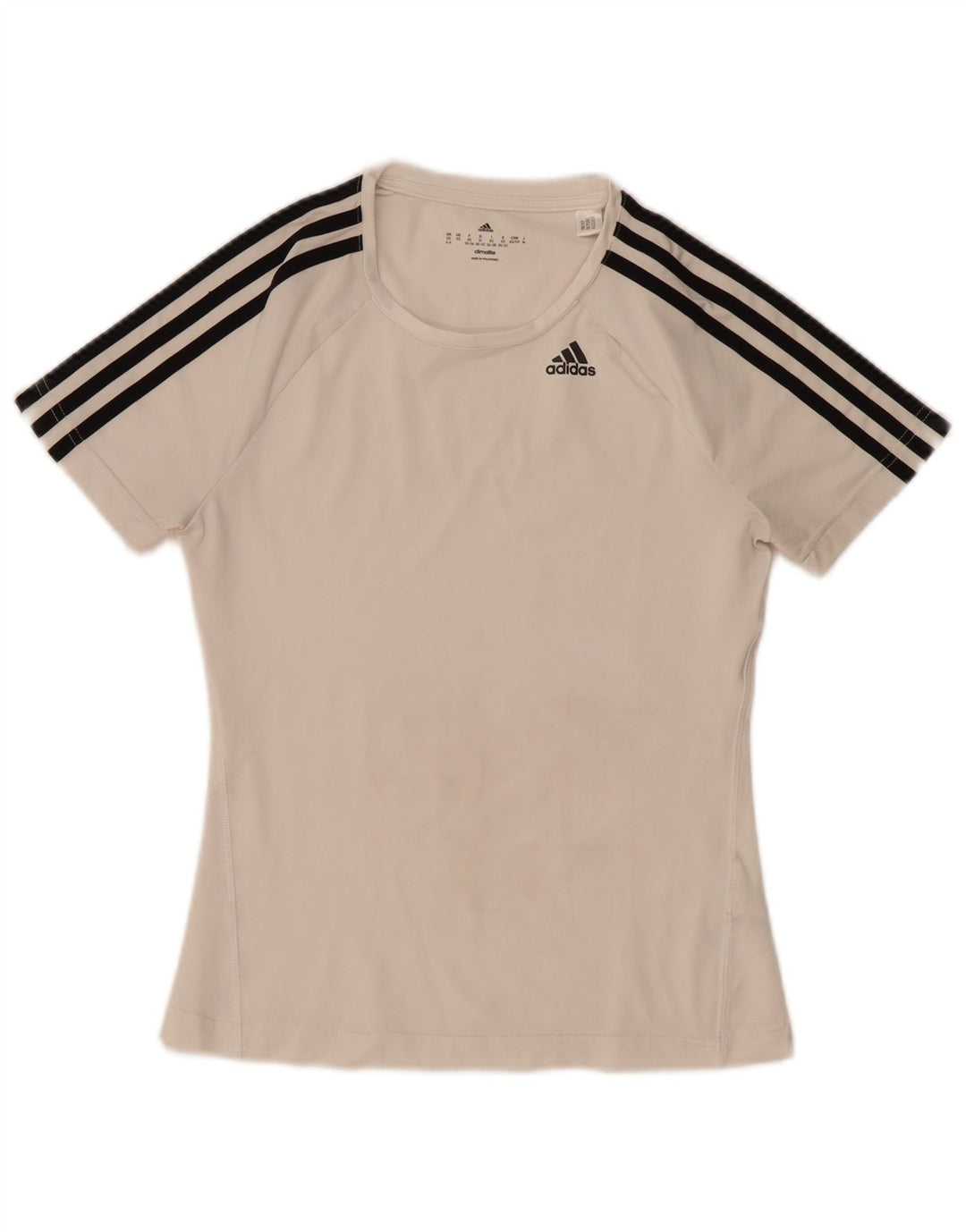 Adidas Climalite T-Shirt Top UK 4/6 XS Blanc Cassé Polyester