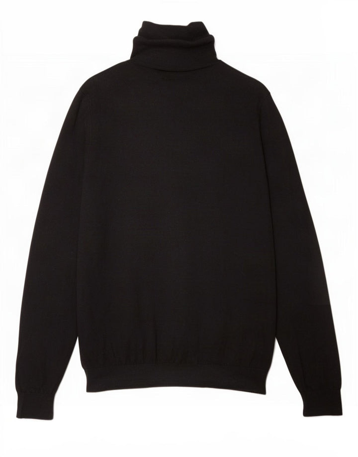 Massimo Dutti Pull col roulé pour femme UK 16 Grand coton noir