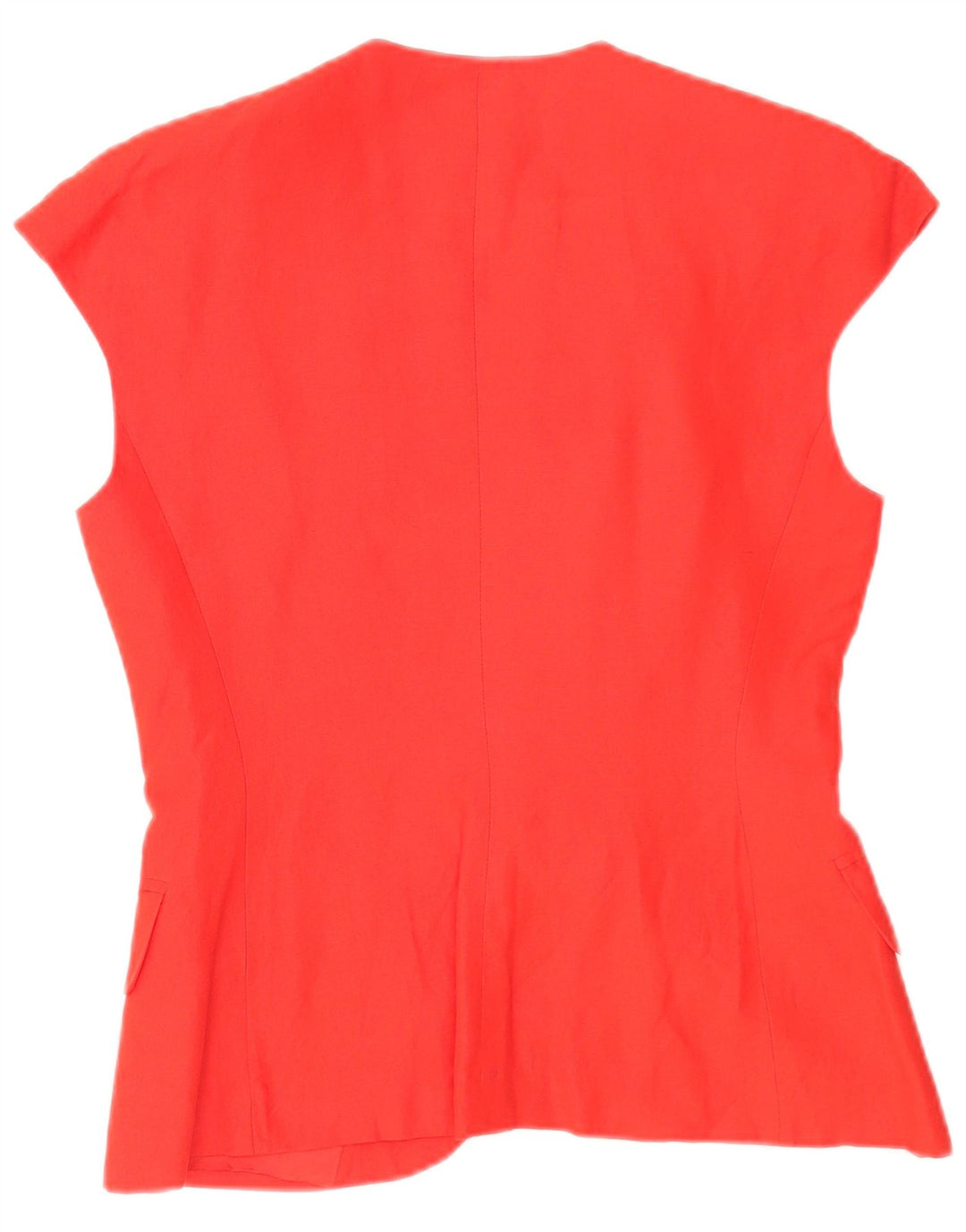 Marella Veste blazer sans manches à 4 boutons pour femme UK 12 Lin rouge moyen