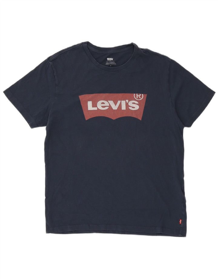 LEVI'S T-Shirt Graphique Homme Bleu Marine Moyen Coton