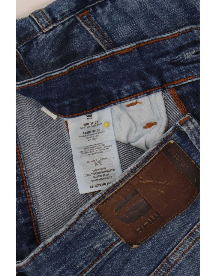 G-Star Femme 3301 Jean Super Slim W32 L30 Bleu Coton