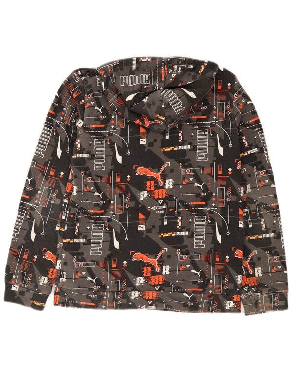 Puma Pull à capuche graphique garçon 13-14 ans Gris Géométrique Coton