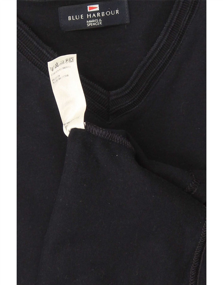 Marks & Spencer Homme Blue Harbor Top Manches Longues XL Bleu Marine Coton