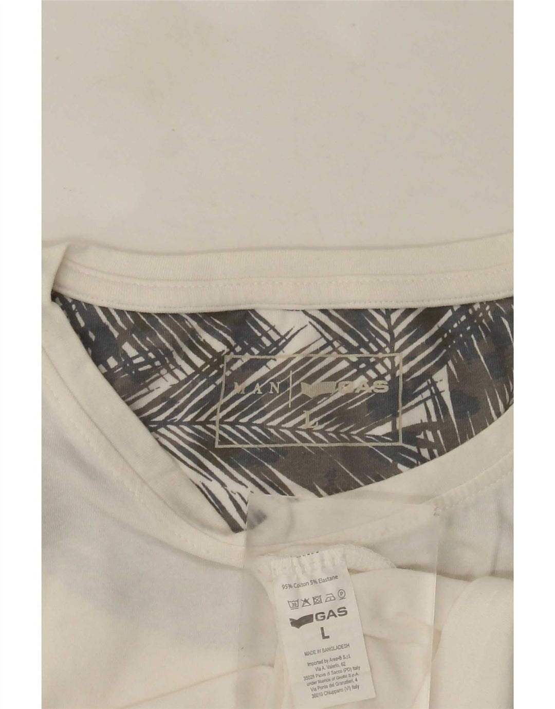 Gas T-Shirt Graphique Homme Grand Blanc Coton