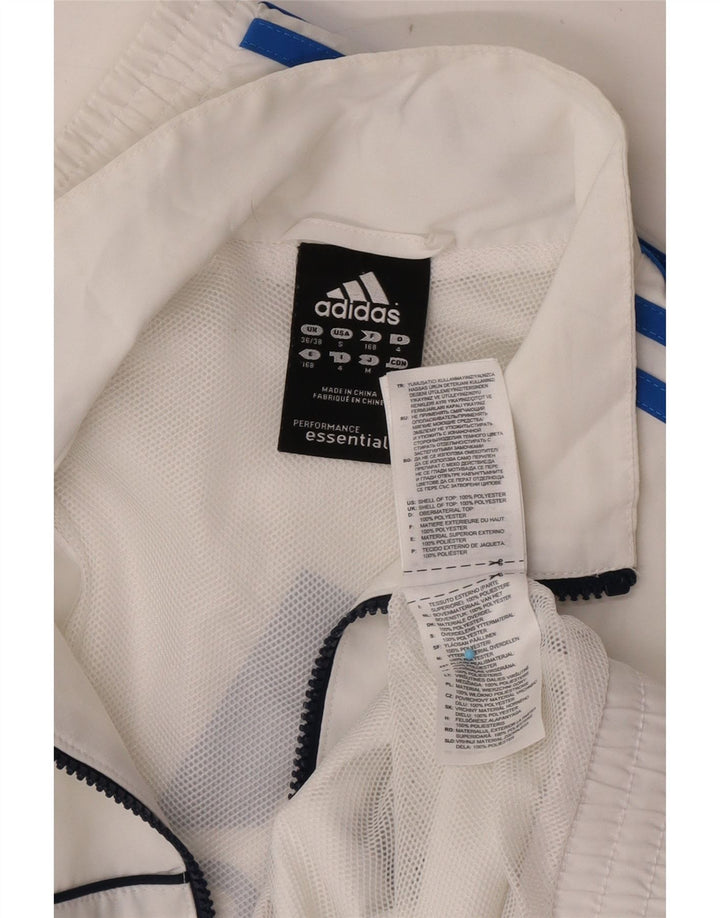 Adidas Veste de survêtement graphique pour homme UK 36/38 Petit Blanc Polyester