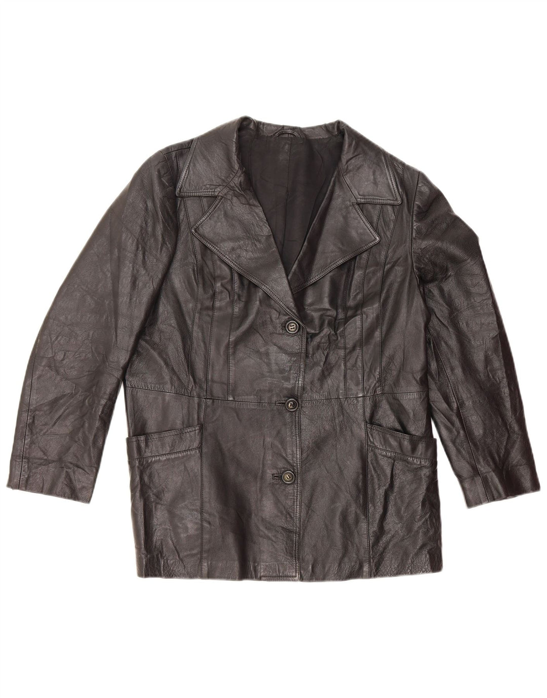 Nappa Veste en cuir pour femme UK 14 Medium Noir