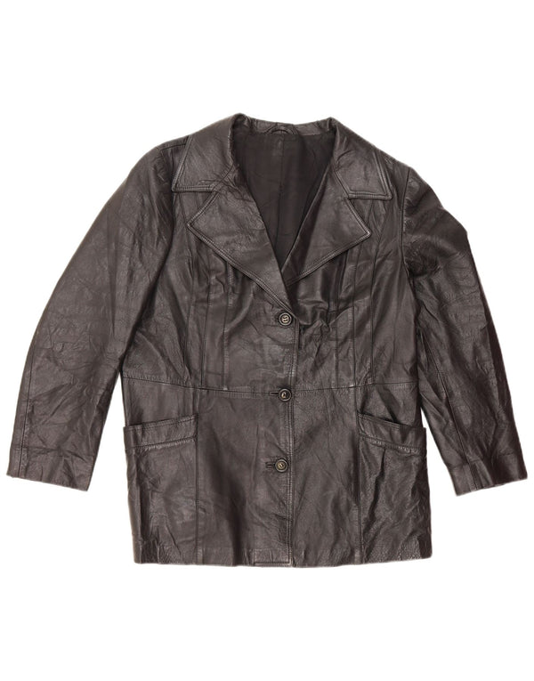 Nappa Veste en cuir pour femme UK 14 Medium Noir