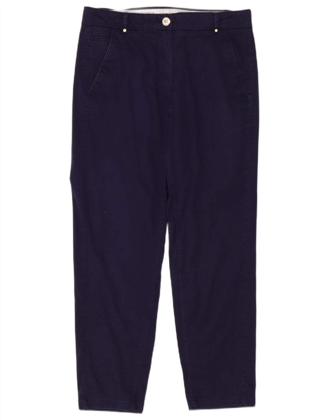 Marks & Spencer Pantalon Chino Femme UK 12 Medium W32 L28 Bleu Marine