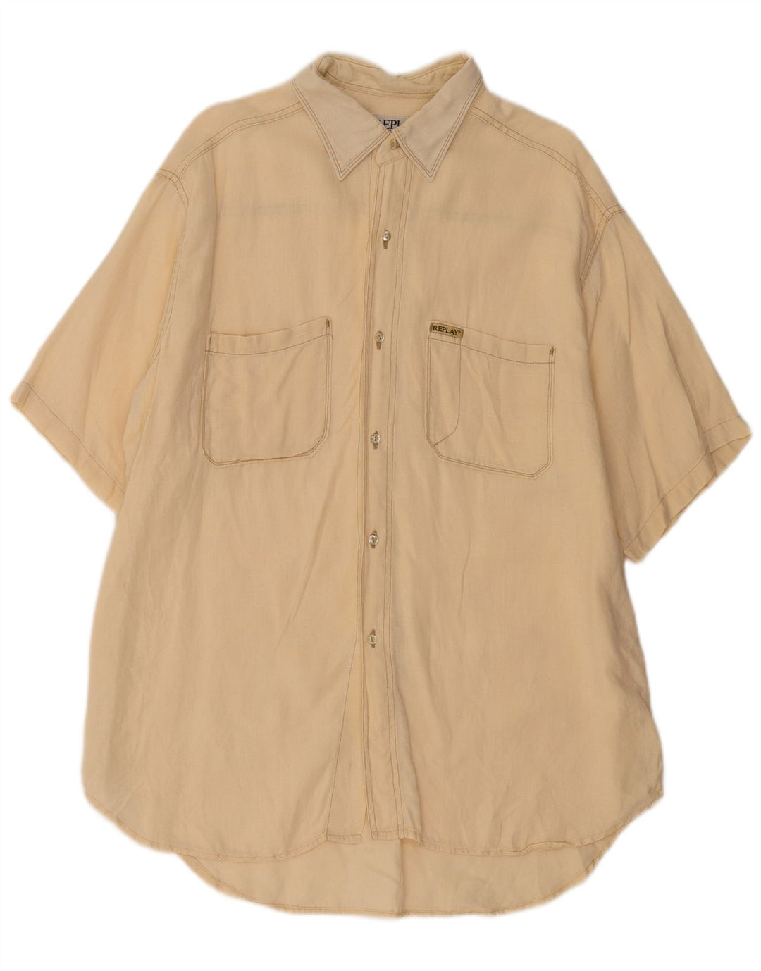 Replay Chemise à manches courtes homme XL Beige