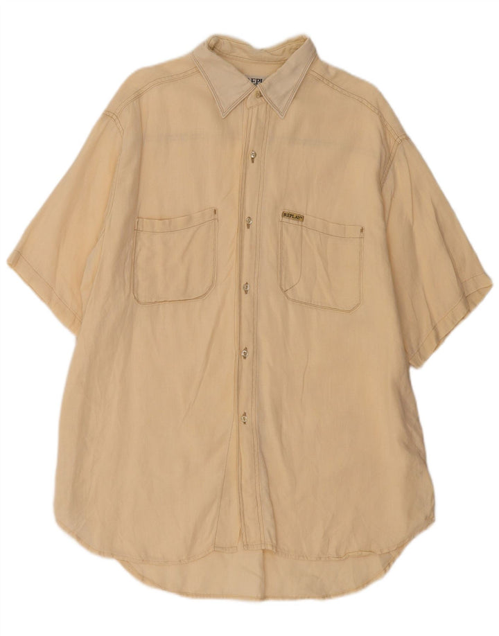 Replay Chemise à manches courtes homme XL Beige