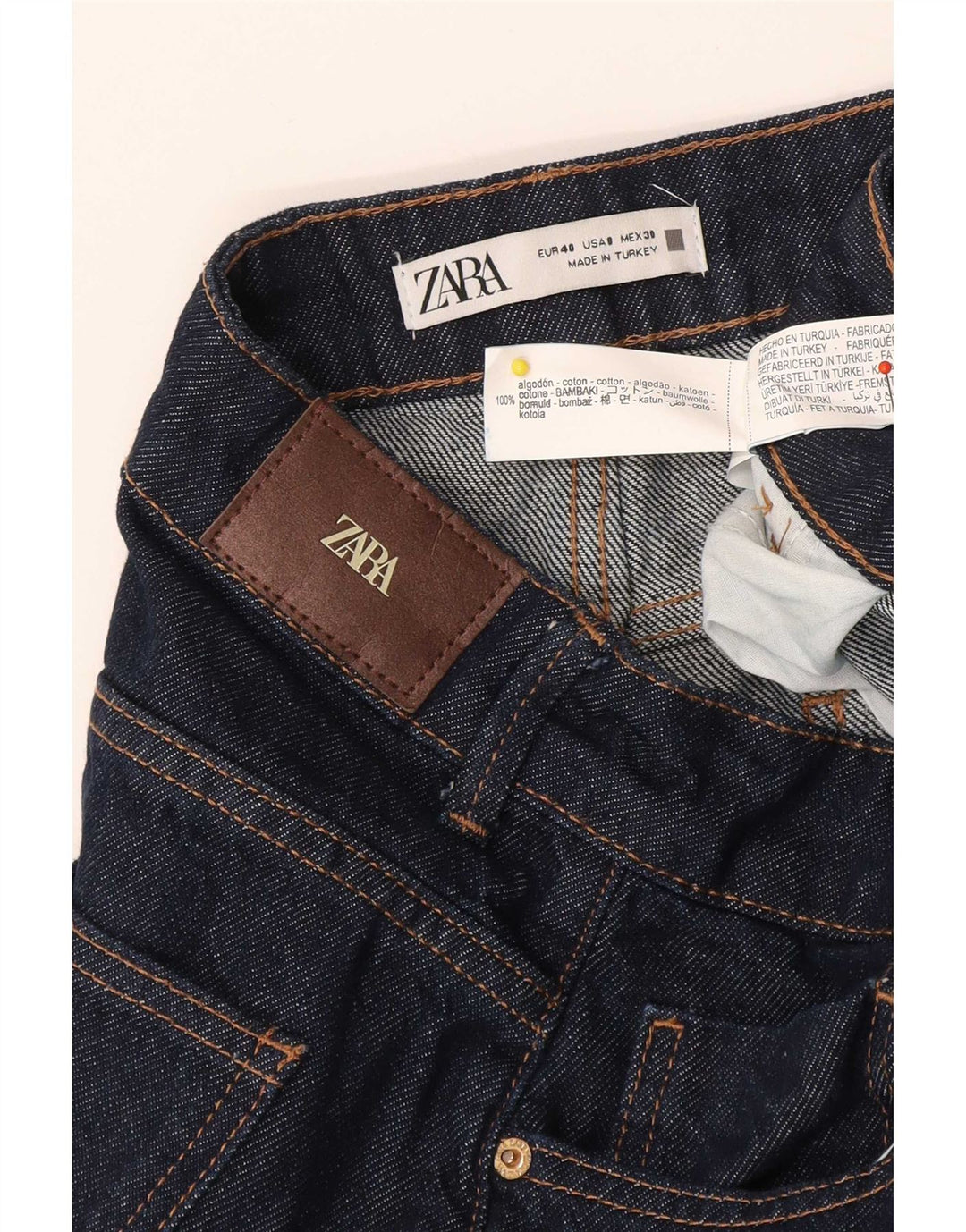 Zara Femme Jeans Loose EU 40 Medium W30 L27 Bleu Marine Coton