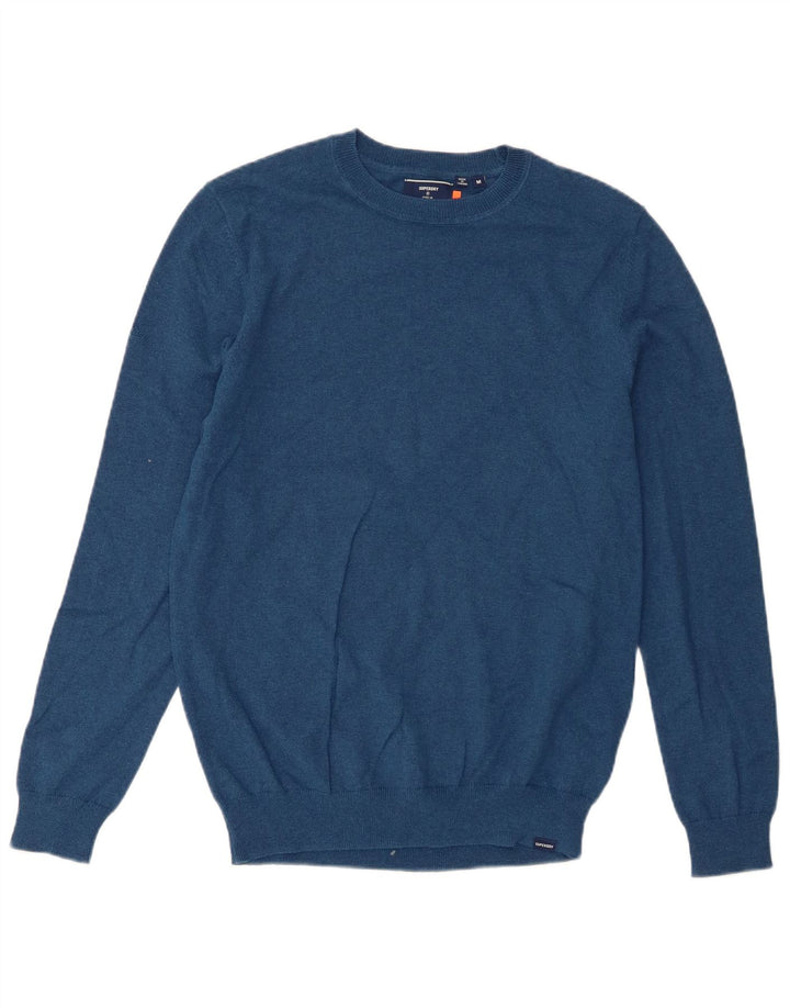 Superdry Pull Col Ras Du Cou Homme Bleu Moyen Coton