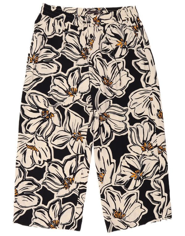 Marks & Spencer Pantalon décontracté pour femme UK 18 XL W38 L28 Noir Floral