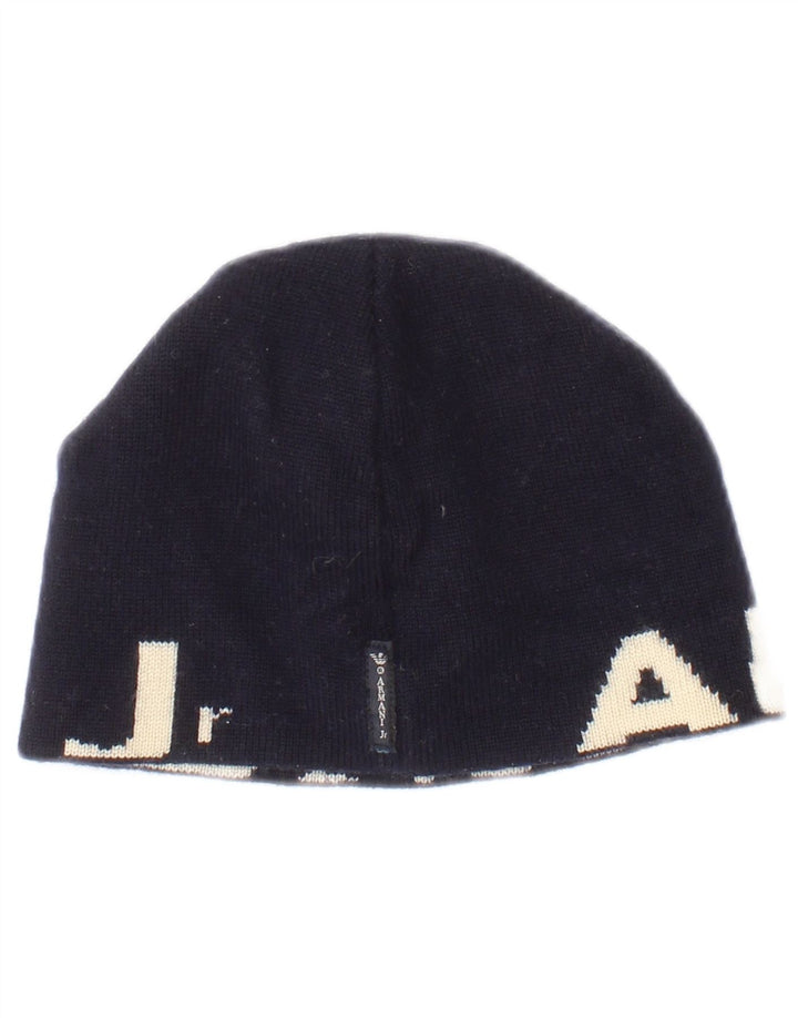 Armani Junior Bonnet en tricot graphique pour garçon Taille unique Bleu marine Colorblock