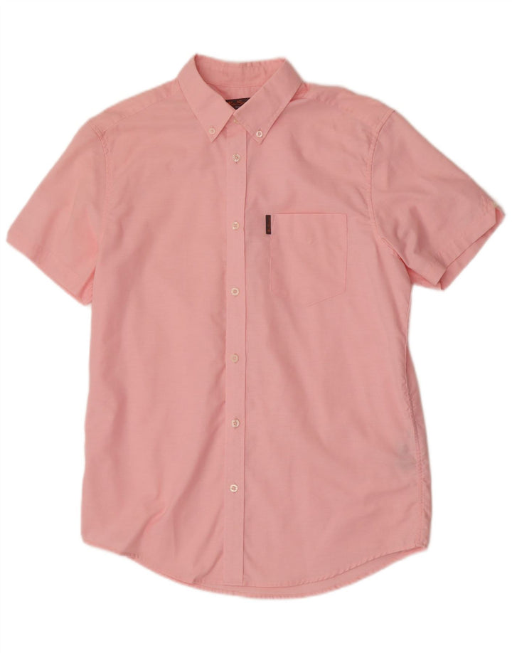 Ben Sherman Chemise à Manches Courtes Homme Rose Moyen Coton