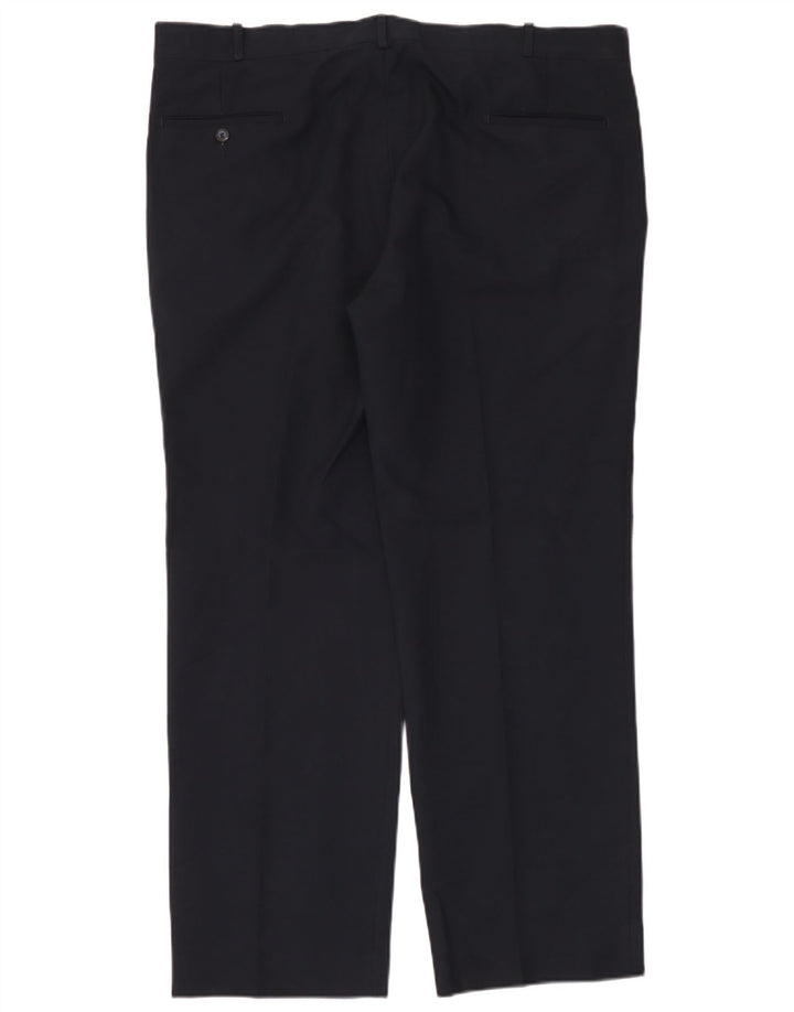 Farah Pantalon de Costume Droit Homme W42 L33 Bleu Marine Polyester