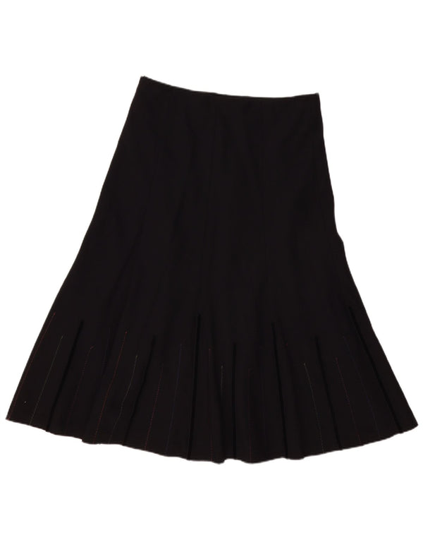 Marks & Spencer Jupe trapèze pour femme UK 12 Medium W32 Noir Polyester