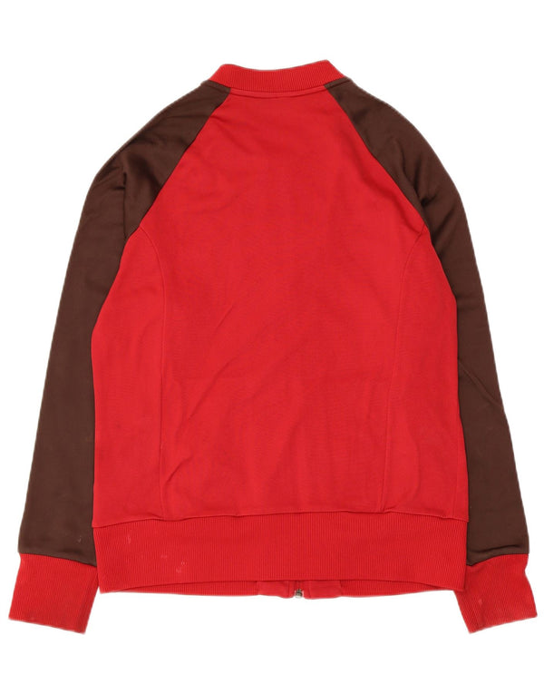 Adidas Veste de survêtement pour femme IT 46 Large Rouge Colourblock Polyamide