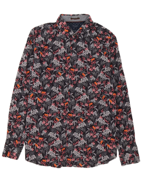 Ted Baker Chemise Homme Taille 4 Grand Coton Floral Multicolore