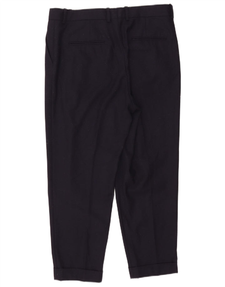 Cos Pantalon court pour femme EU 40 Medium W36 L25 Bleu marine Laine