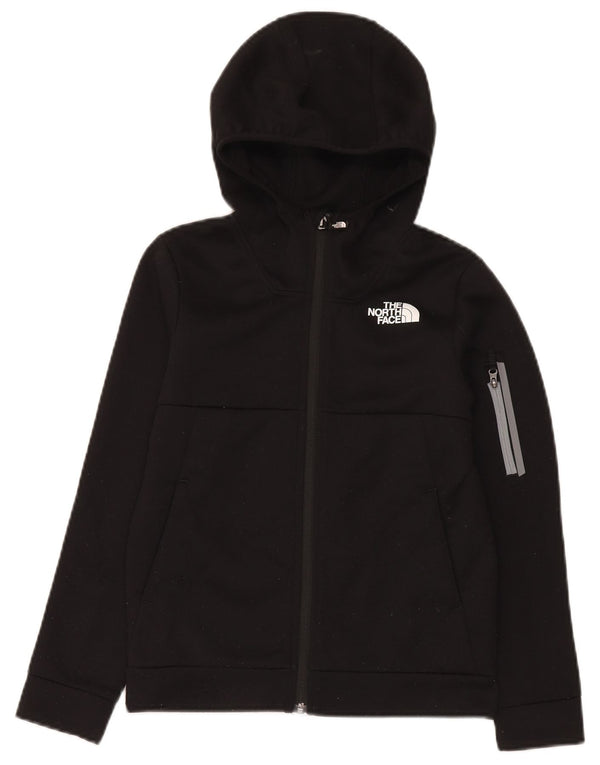 The North Face Boys Zip Hoodie Sweater 11-12 Years Large Black Polyester