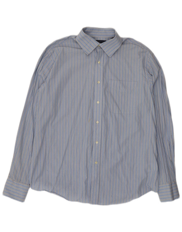 Tommy Hilfiger Chemise Homme Taille 16 Grand Coton Rayé Bleu