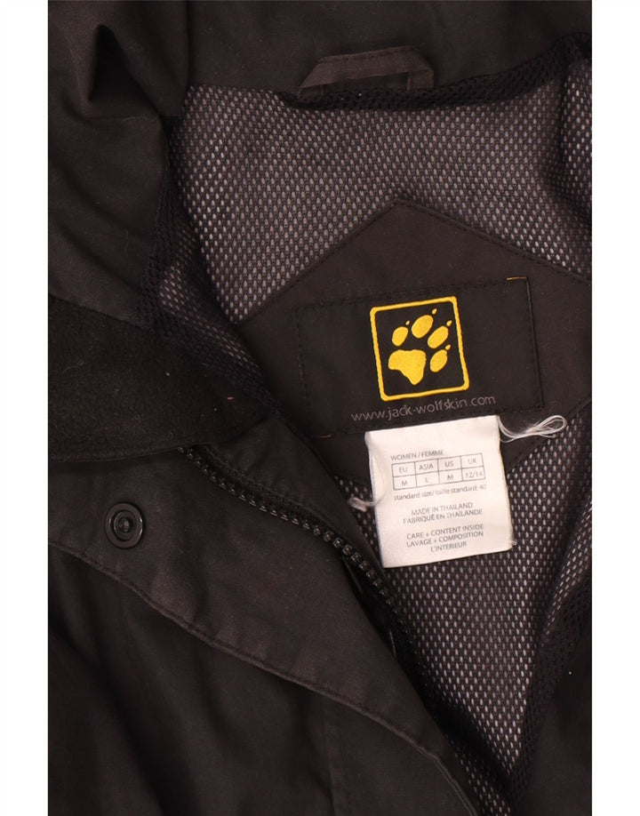 Jack Wolfskin Veste de Pluie Femme UK 12/14 Moyen Noir Polyester