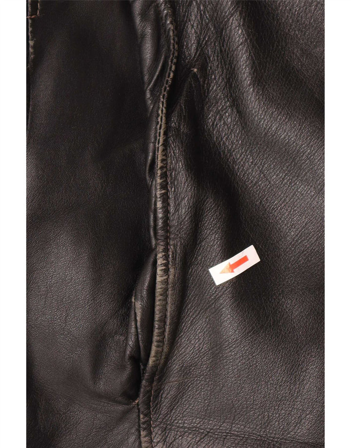 veste en cuir homme vintage UK 40 Grand Noir