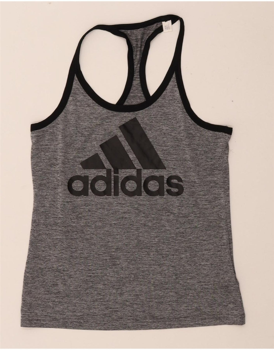 ADIDAS Womens Climalite Graphic Vest Top UK 8/10 Small Grey Polyester Vintage Adidas and Second-Hand Adidas from Messina Hembry 