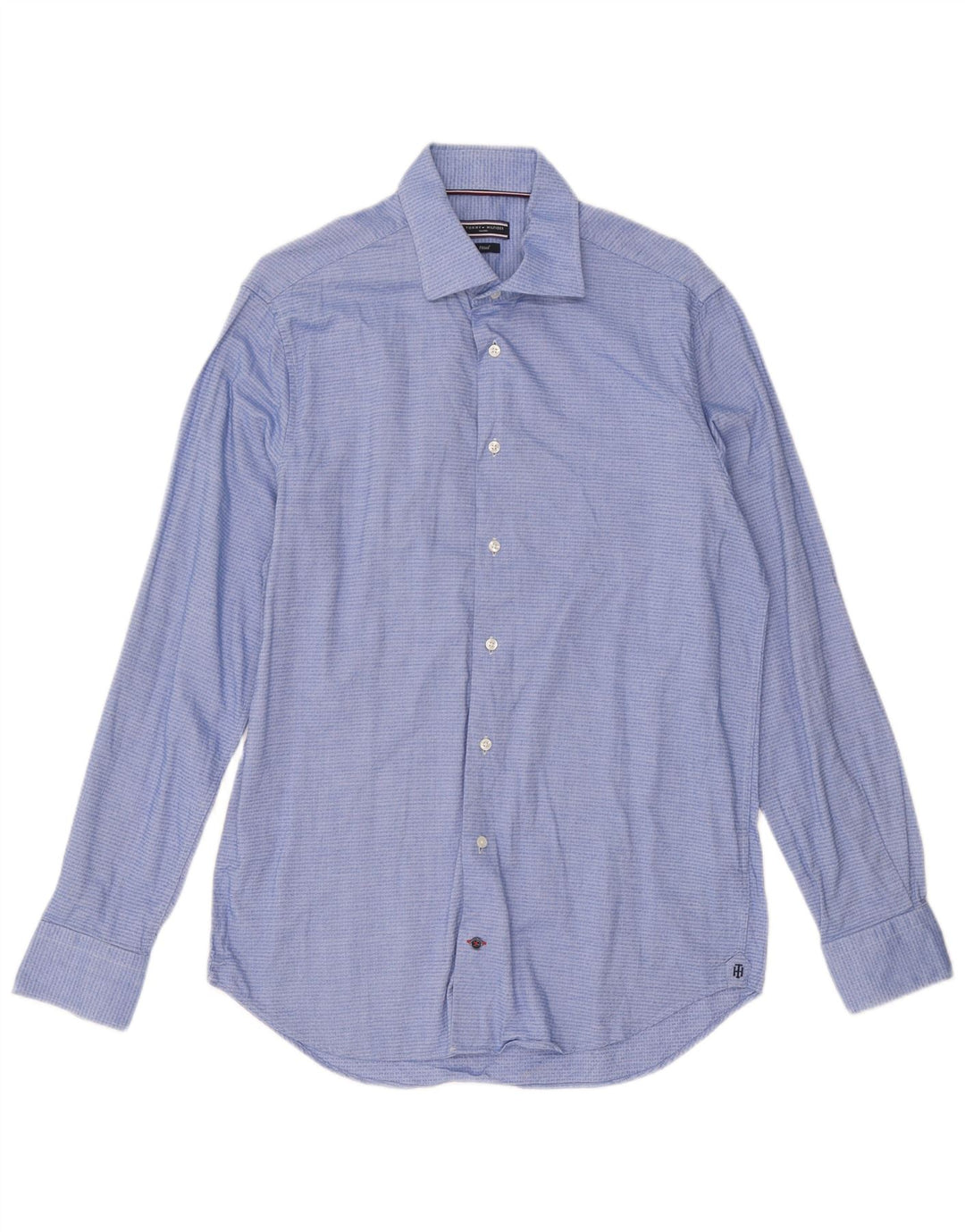 Tommy Hilfiger Chemise Homme Taille 40 15 3/4 Coton Géométrique Bleu Moyen