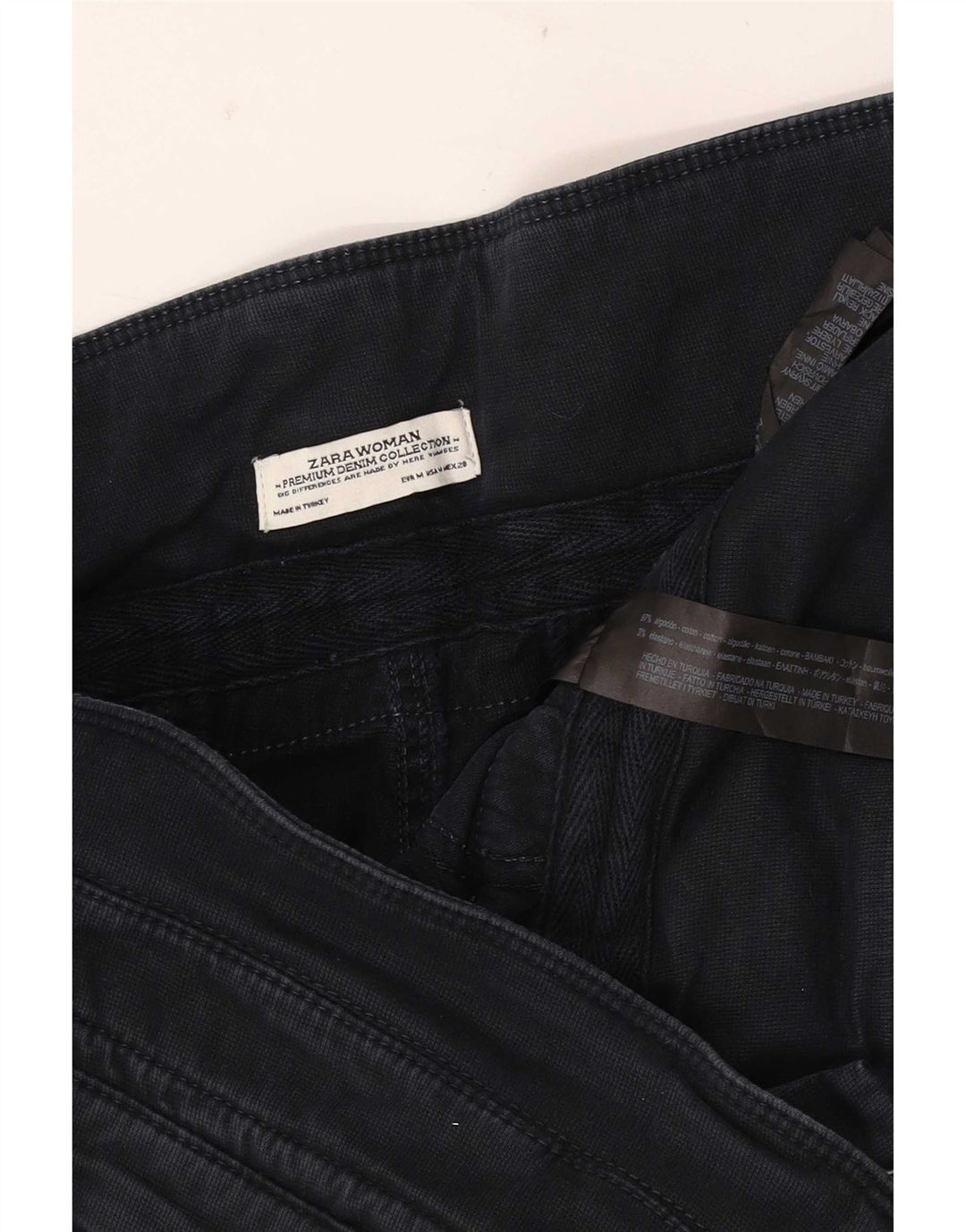 Zara Pantalon cargo court pour femme Medium W28 L25 Bleu marine Coton
