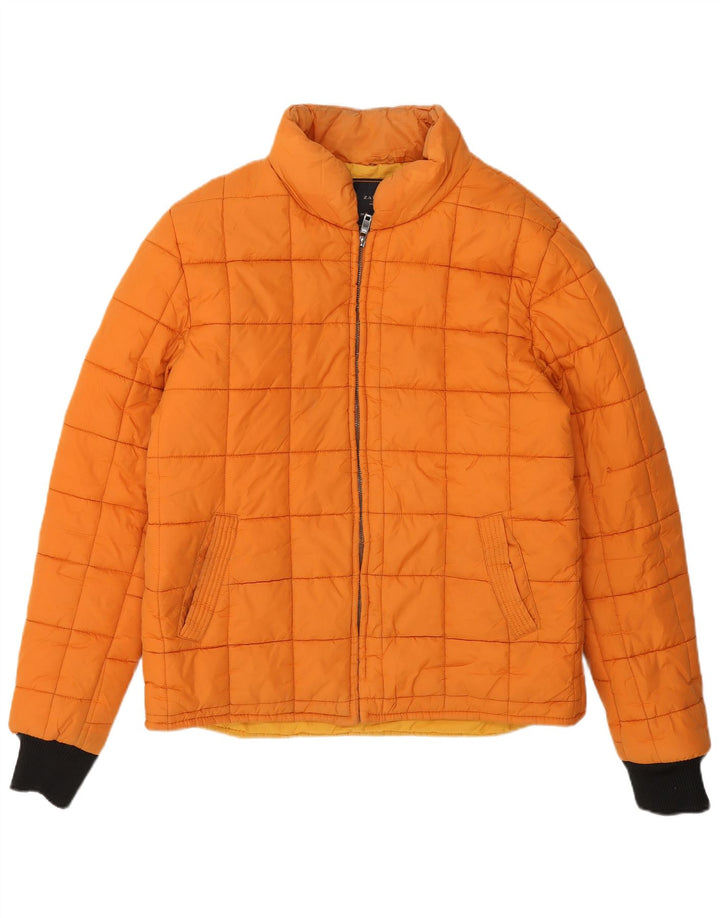 Zara Veste matelassée pour homme UK 38 Polyester color block orange moyen