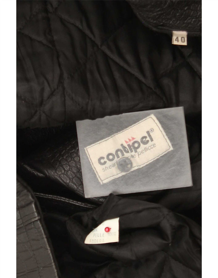 Conbipel Manteau Croisé Femme IT 40 Petit Imprimé Animal Noir